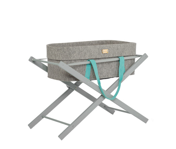 Mokee - WoolNest Moses Basket - Azure Drop