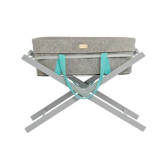 Mokee - WoolNest Moses Basket - Azure Drop