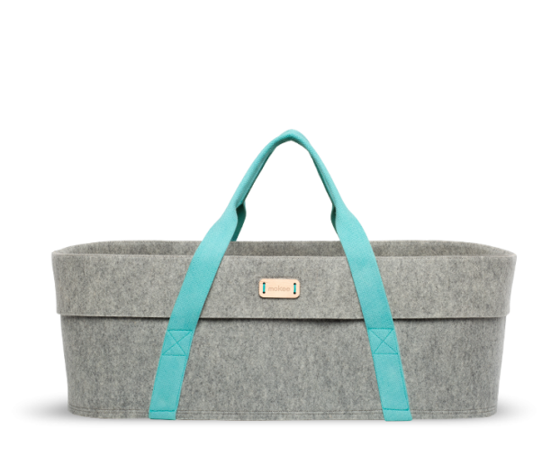 Mokee - WoolNest Moses Basket - Azure Drop