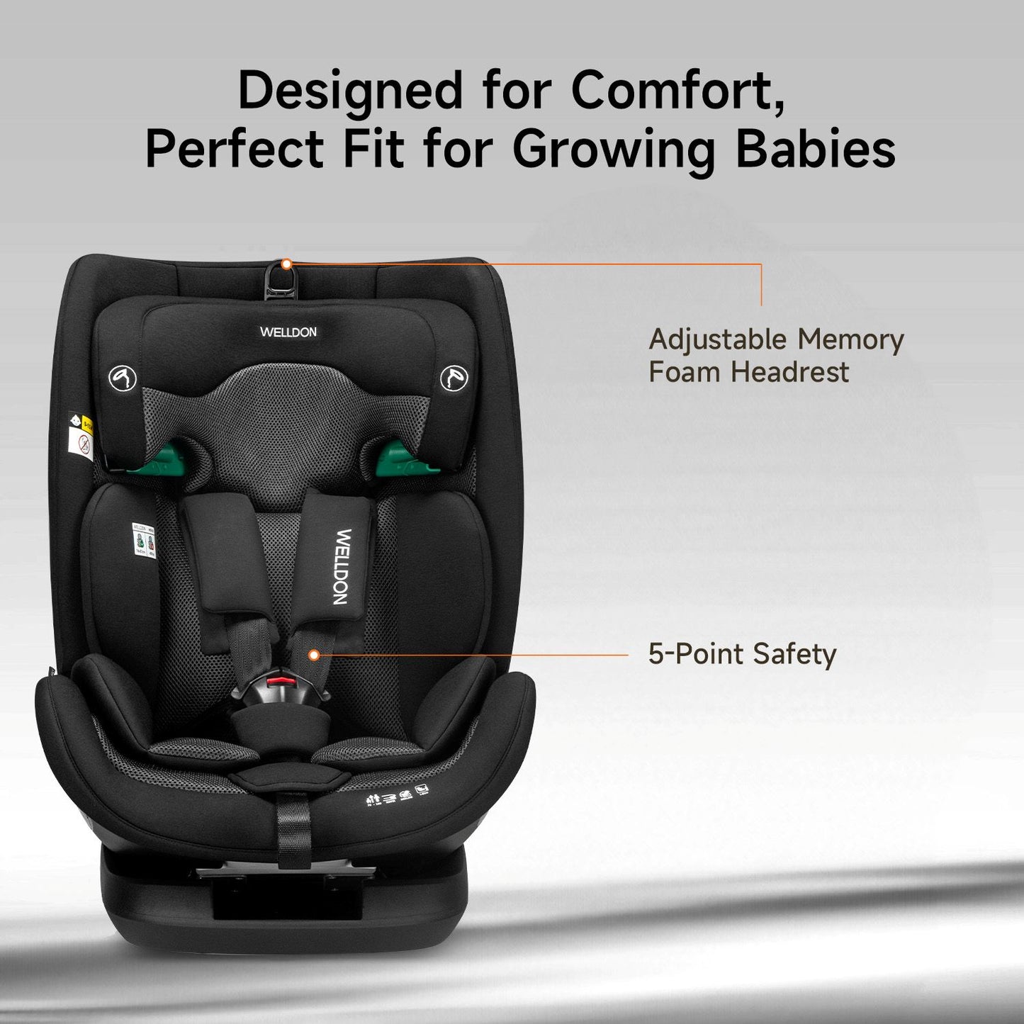 WELLDON Encore Pro Size Car Seat available in various colours