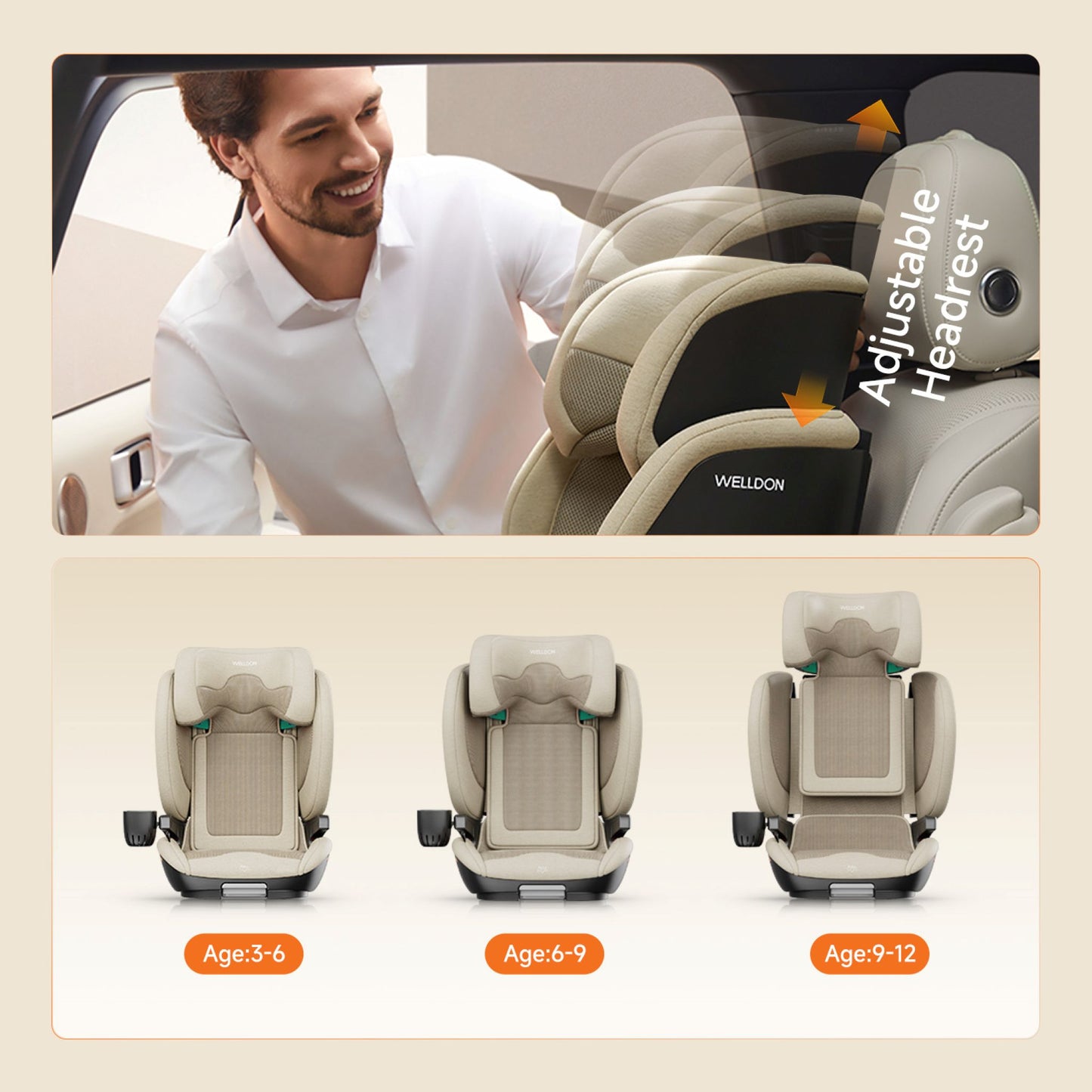 WELLDON COCOON TRAVEL 2 High Back Booster Car Seat in various colours