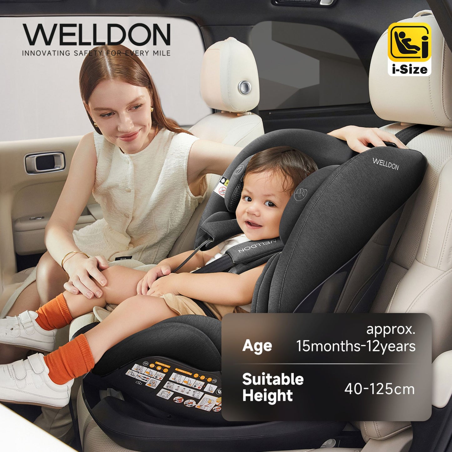 WELLDON Encore Pro Size Car Seat available in various colours