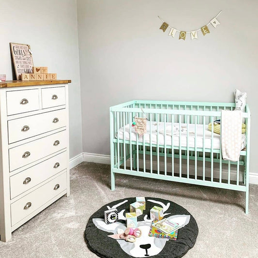 Mokee Mini Cot Bed in Dusty Aqua