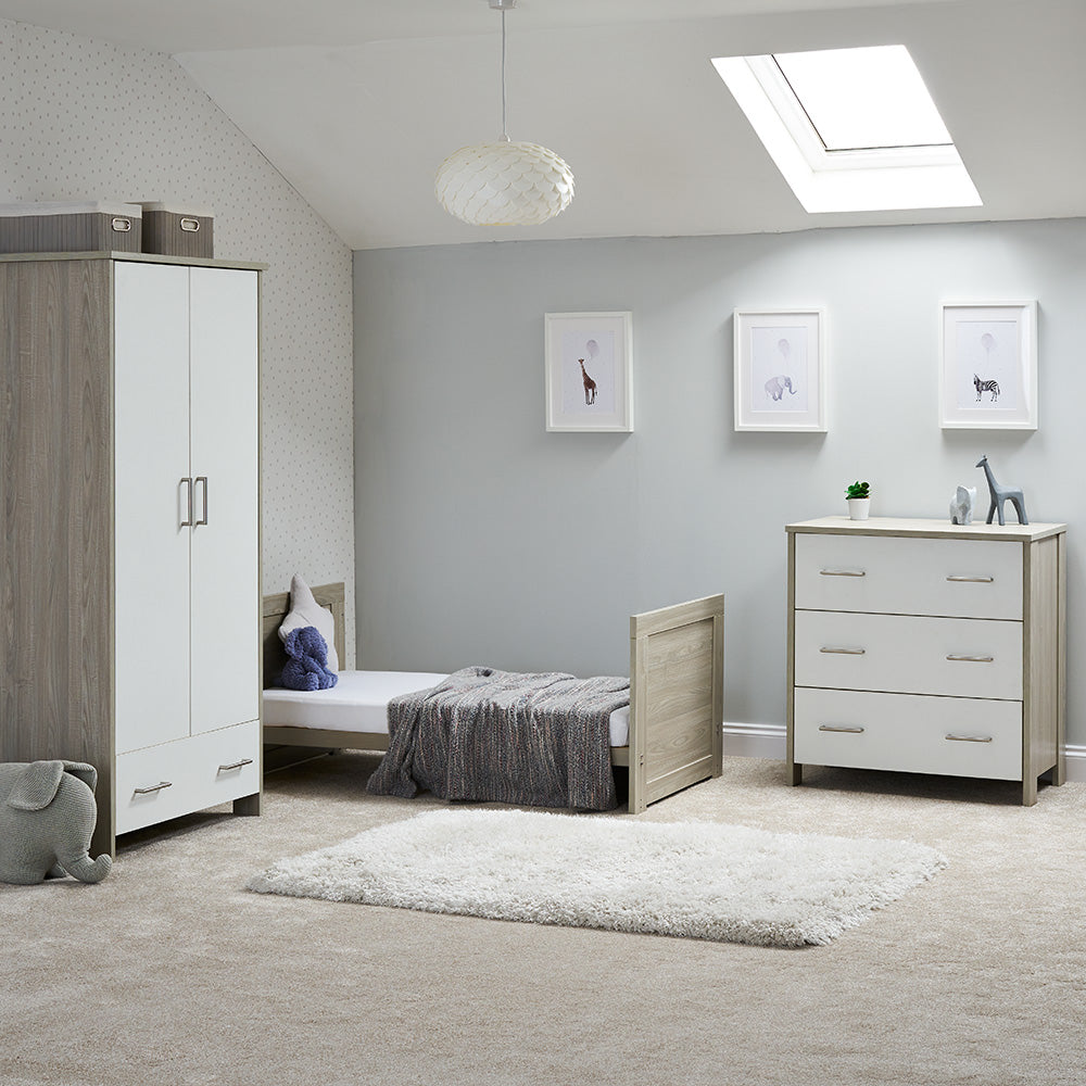 OBABY Nika 3 Piece Room Set - Grey Wash with White, Grey Wash & White Wash