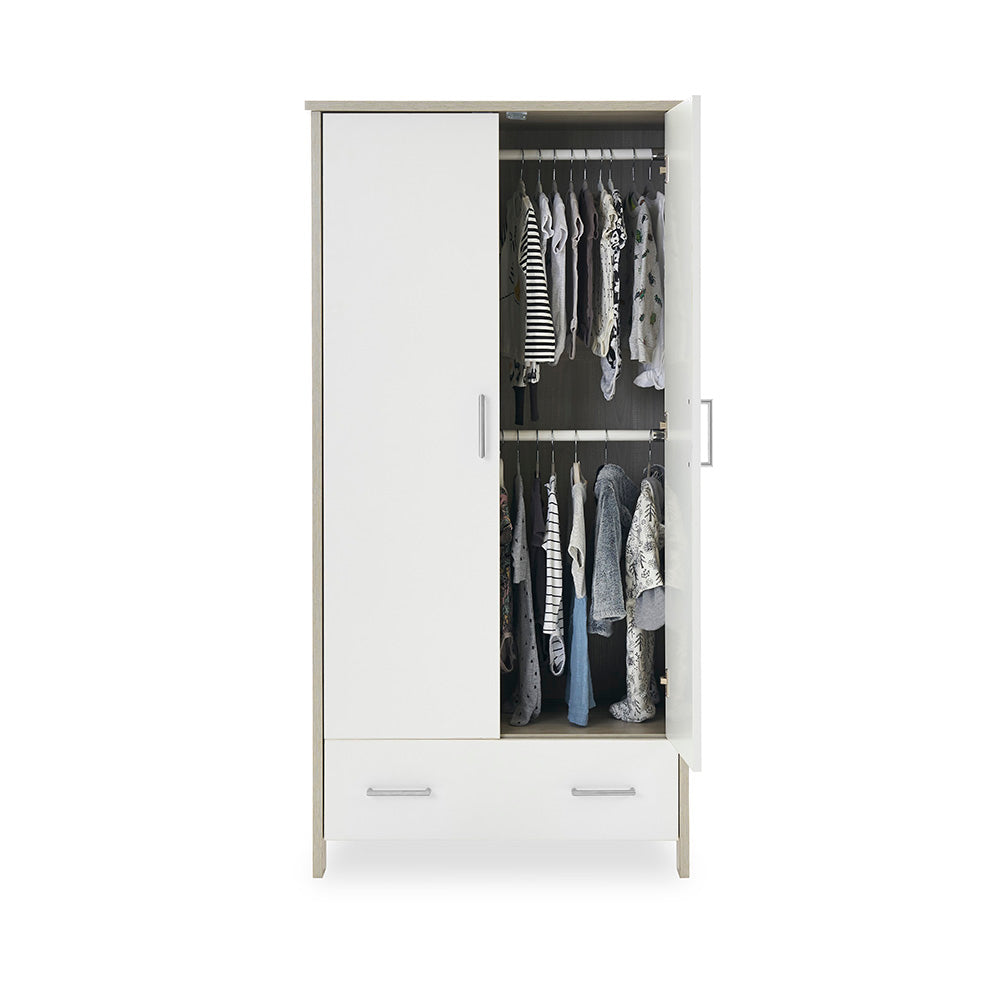 OBABY Nika 3 Piece Room Set - Grey Wash with White, Grey Wash & White Wash