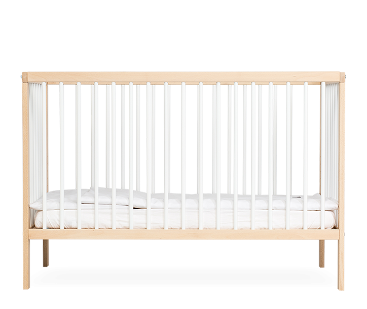 Mokee Mini Cot Bed in White Beech