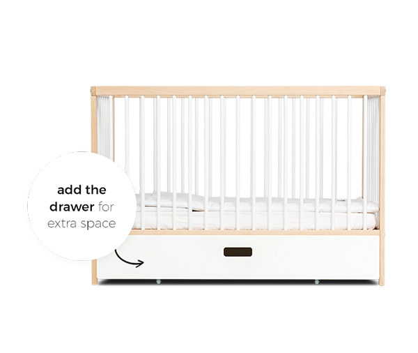 Mokee Mini Cot Bed in White Beech