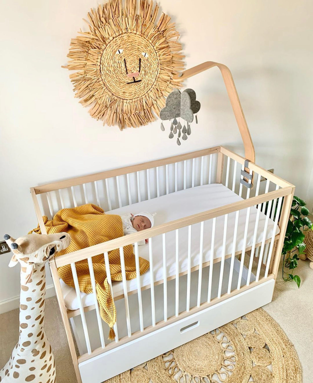 Mokee Mini Cot Bed in White Beech
