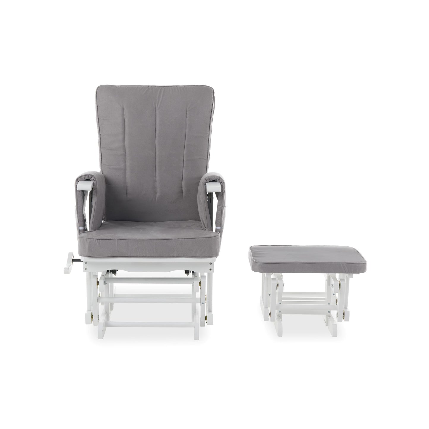 OBABY Deluxe Reclining Glider Chair & Stool - Grey