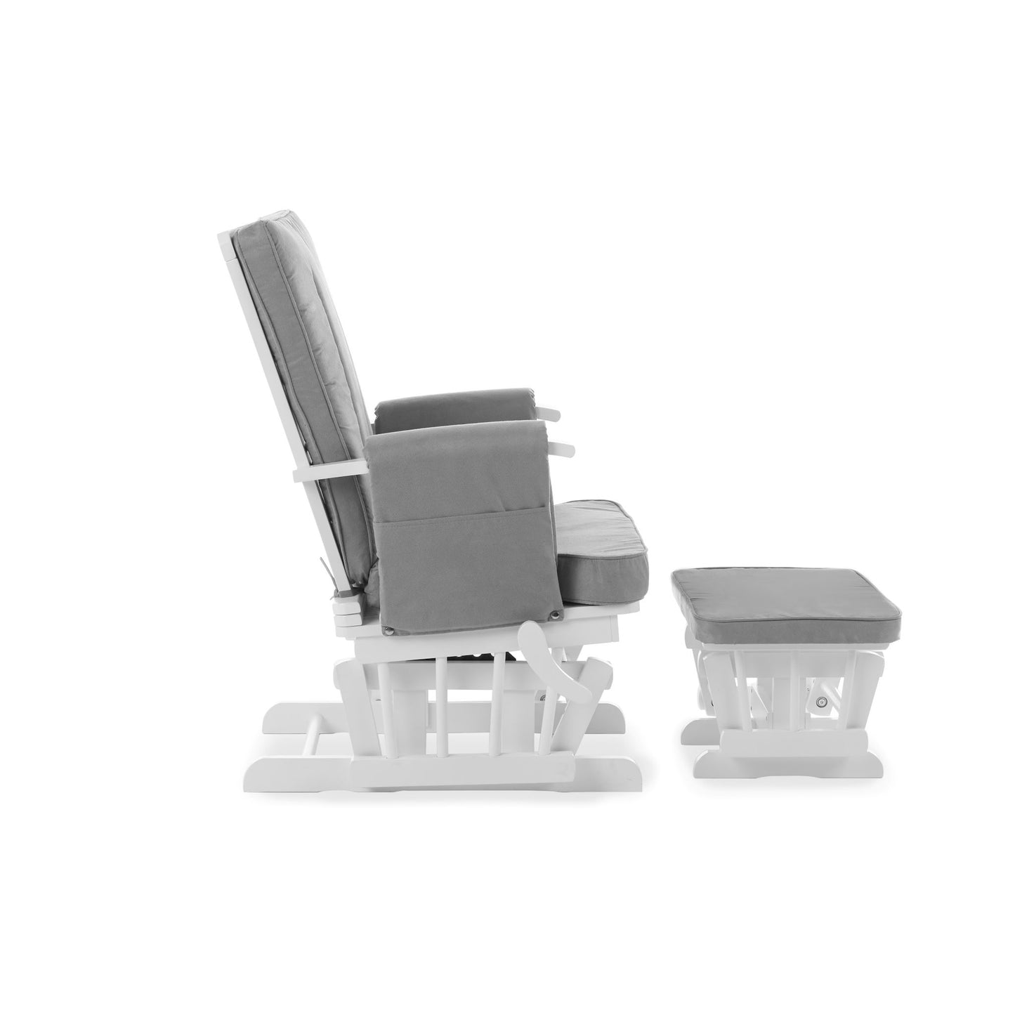 OBABY Deluxe Reclining Glider Chair & Stool - Grey