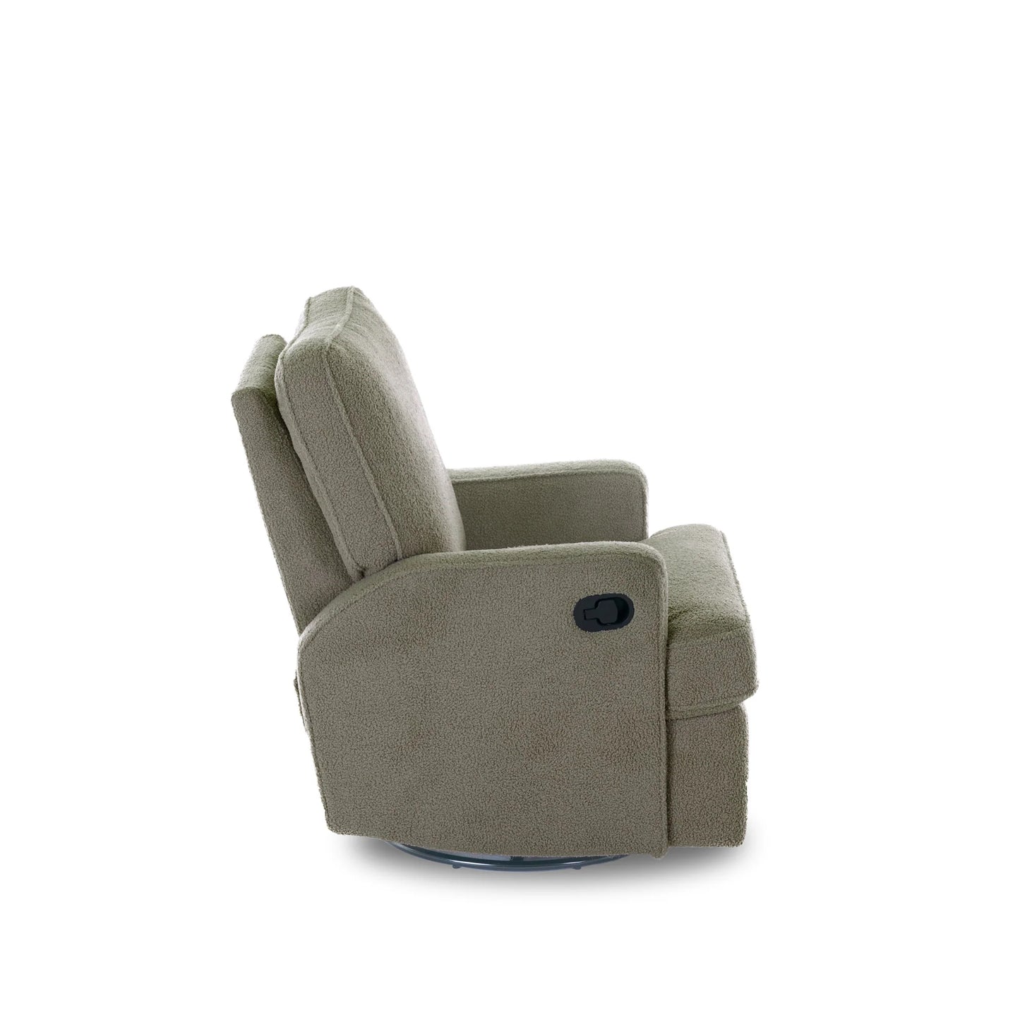 OBABY Madison Swivel Glider Recliner Chair – Teddy Fabric in Truffle and Olive