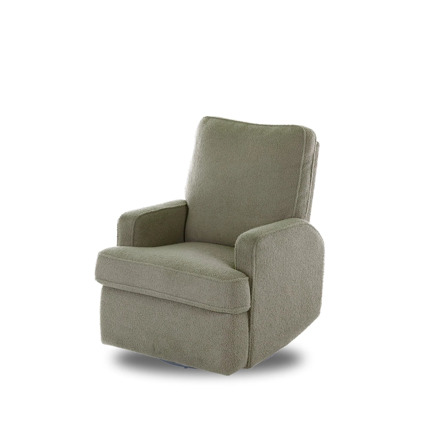 OBABY Madison Swivel Glider Recliner Chair – Teddy Fabric in Truffle and Olive