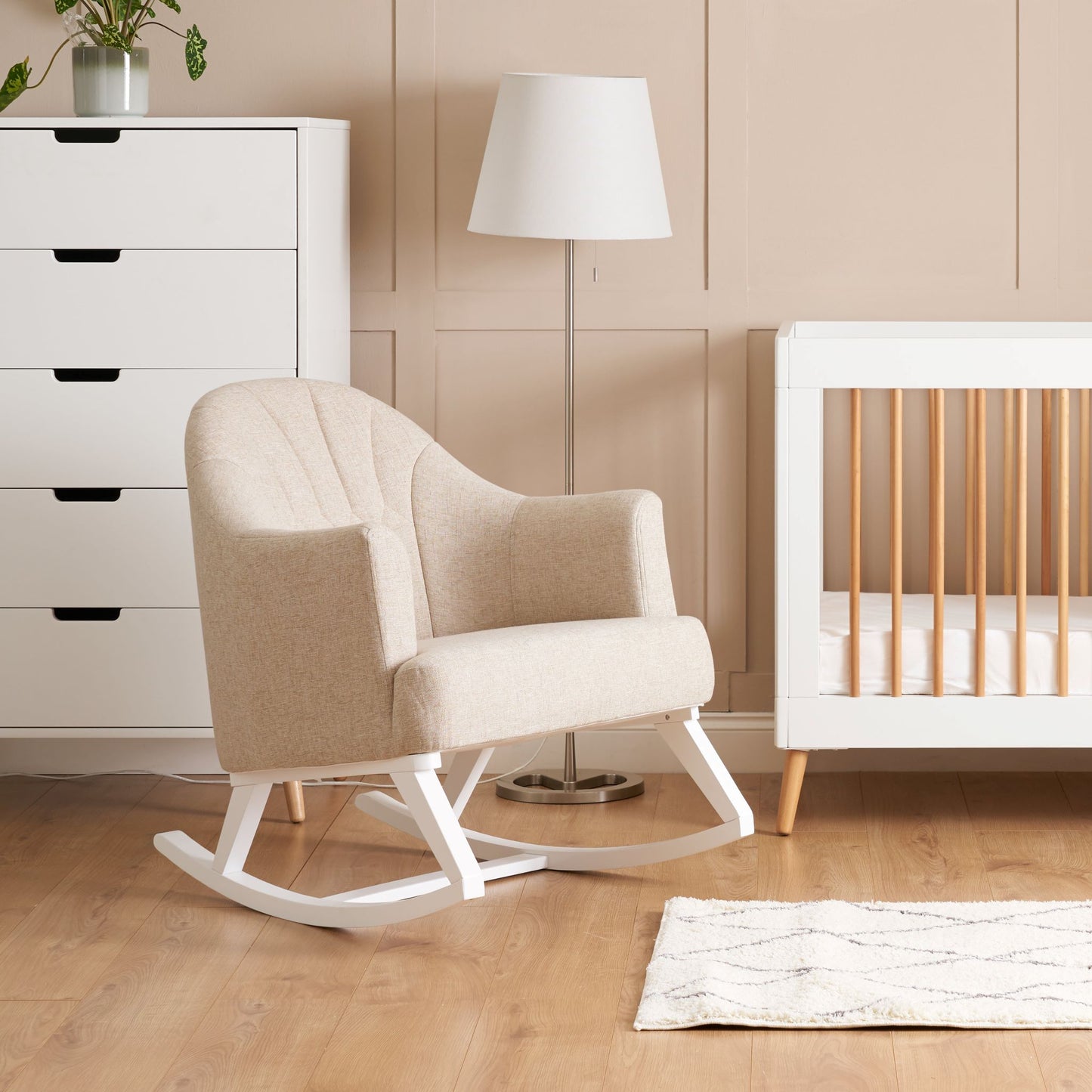 OBABY Round Back Rocking Chair - Oatmeal