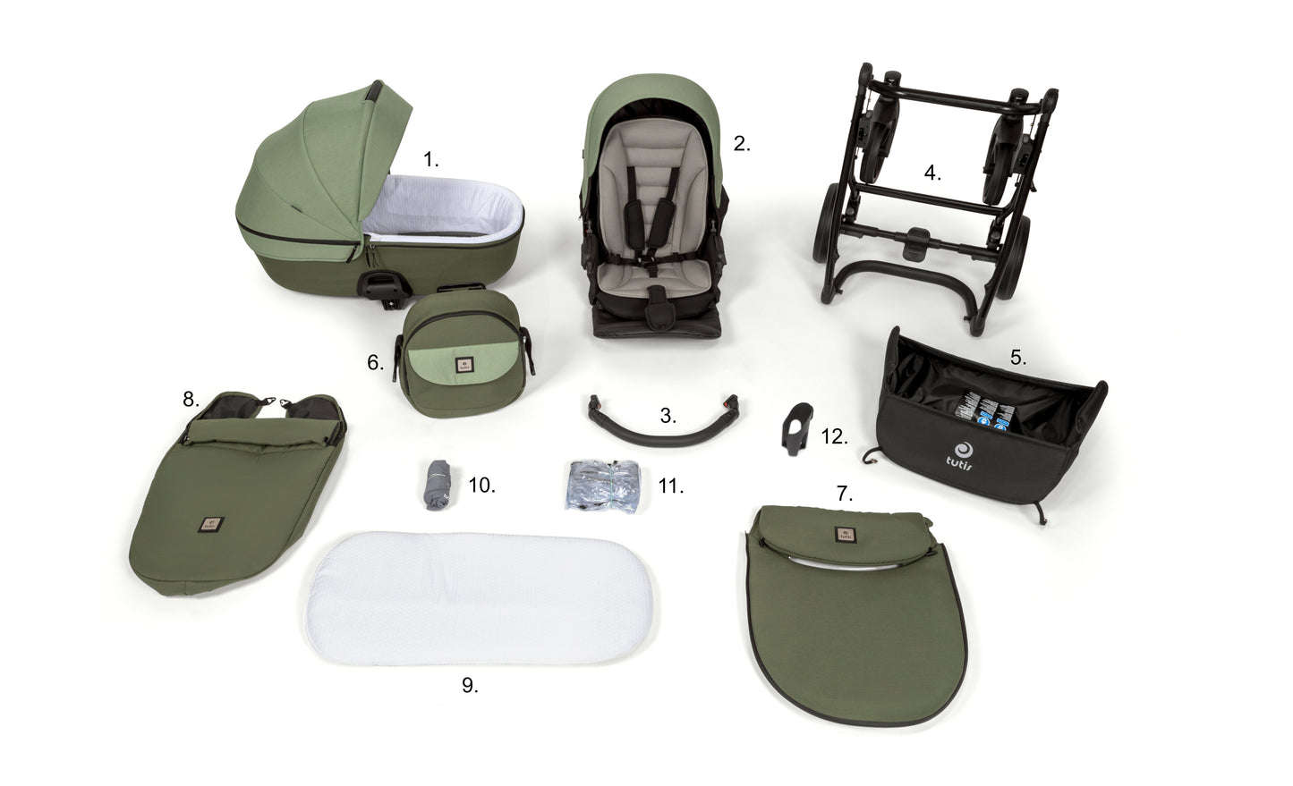 Tutis Uno5+ Earth 2 In 1 Stroller - Earth Matcha various colours available