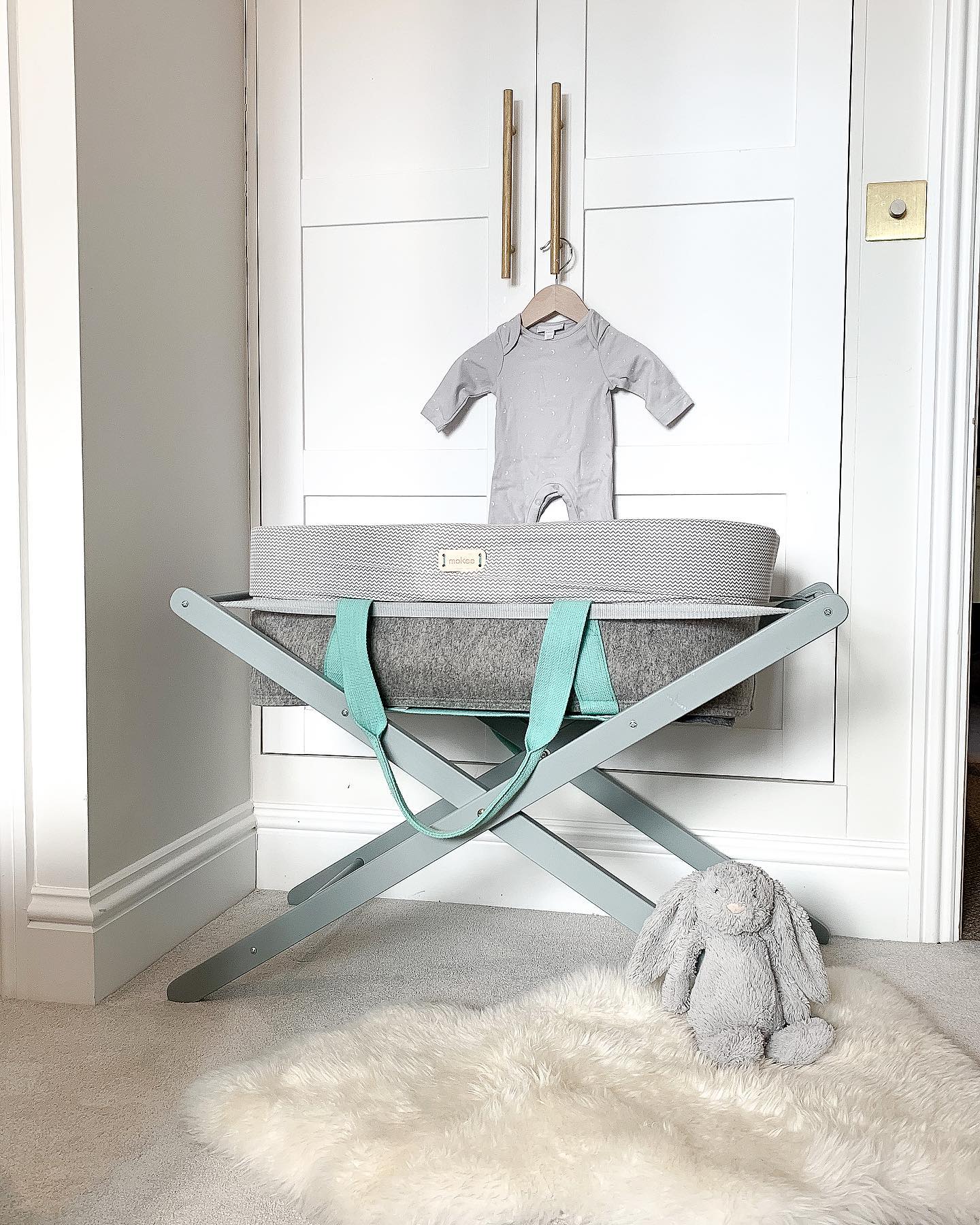 Mokee - WoolNest Moses Basket - Azure Drop