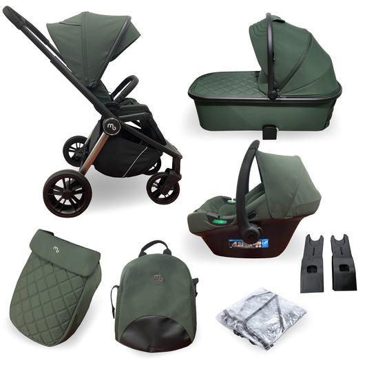My Babiie MB450i Billie Faiers 3 in 1 Travel System with i-Size Car Seat- Forest Green