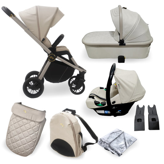 My Babiie MB450i Dani Dyer 3 in 1 Travel System with i-Size Car Seat- Ivory