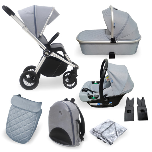 My Babiie MB450i Samantha Faiers 3 in 1 Travel System with i-Size Car Seat- Steel Blue