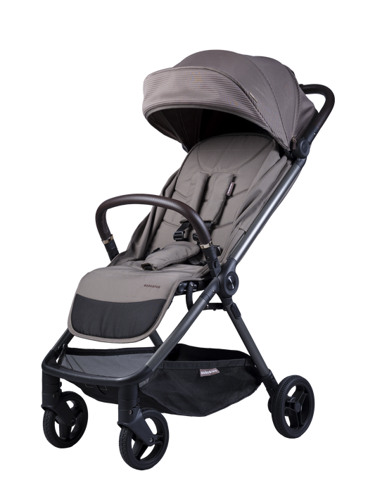 Bababing Auto Fold Compact Stroller - Minky & Black