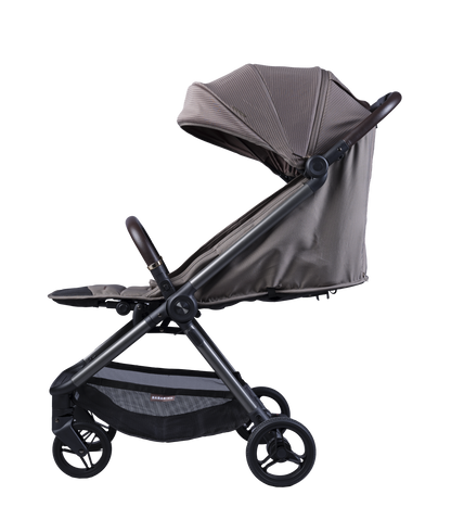 Bababing Auto Fold Compact Stroller - Minky & Black