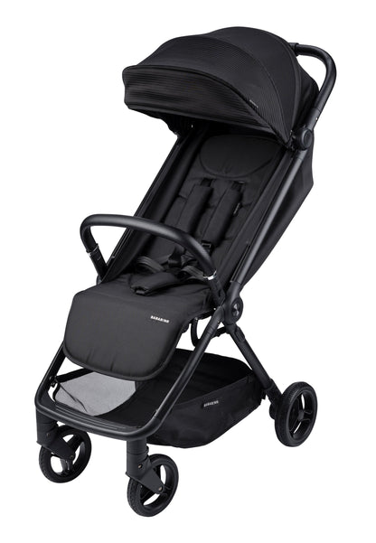 Bababing Auto Fold Compact Stroller - Minky & Black