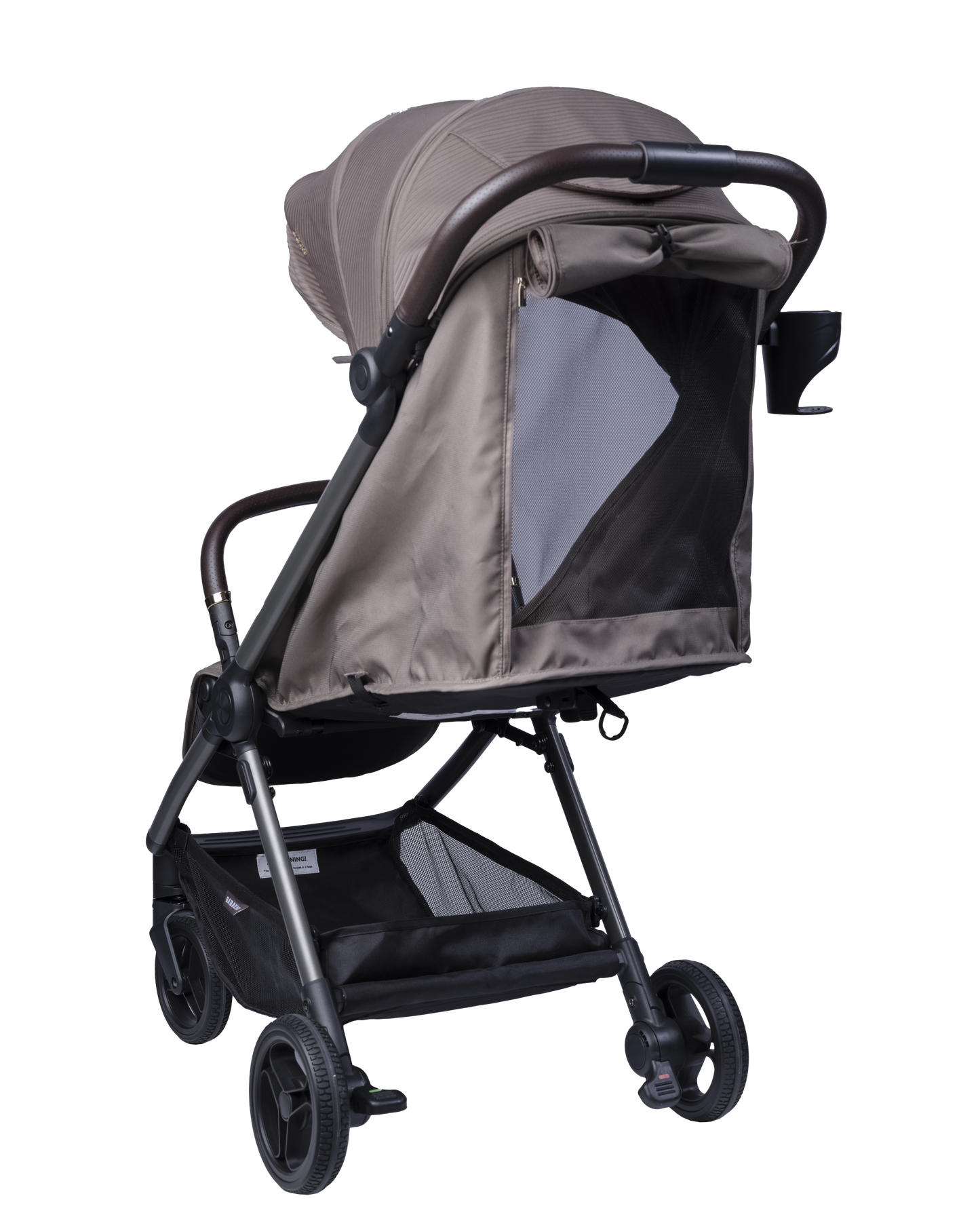 Bababing Auto Fold Compact Stroller - Minky & Black