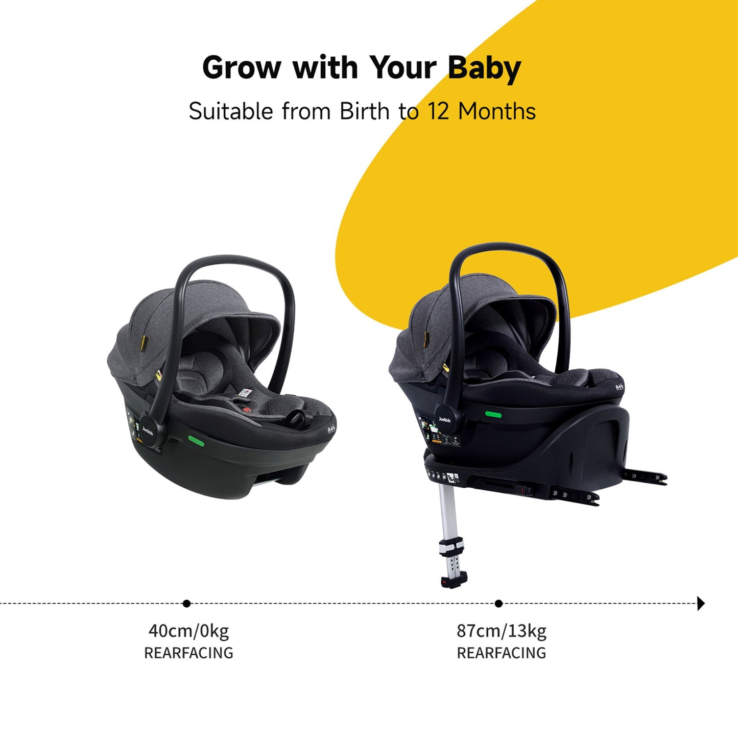 JOVIKIDS Aria R129 Infant Carrier Car Seat With Base（40-87cm )