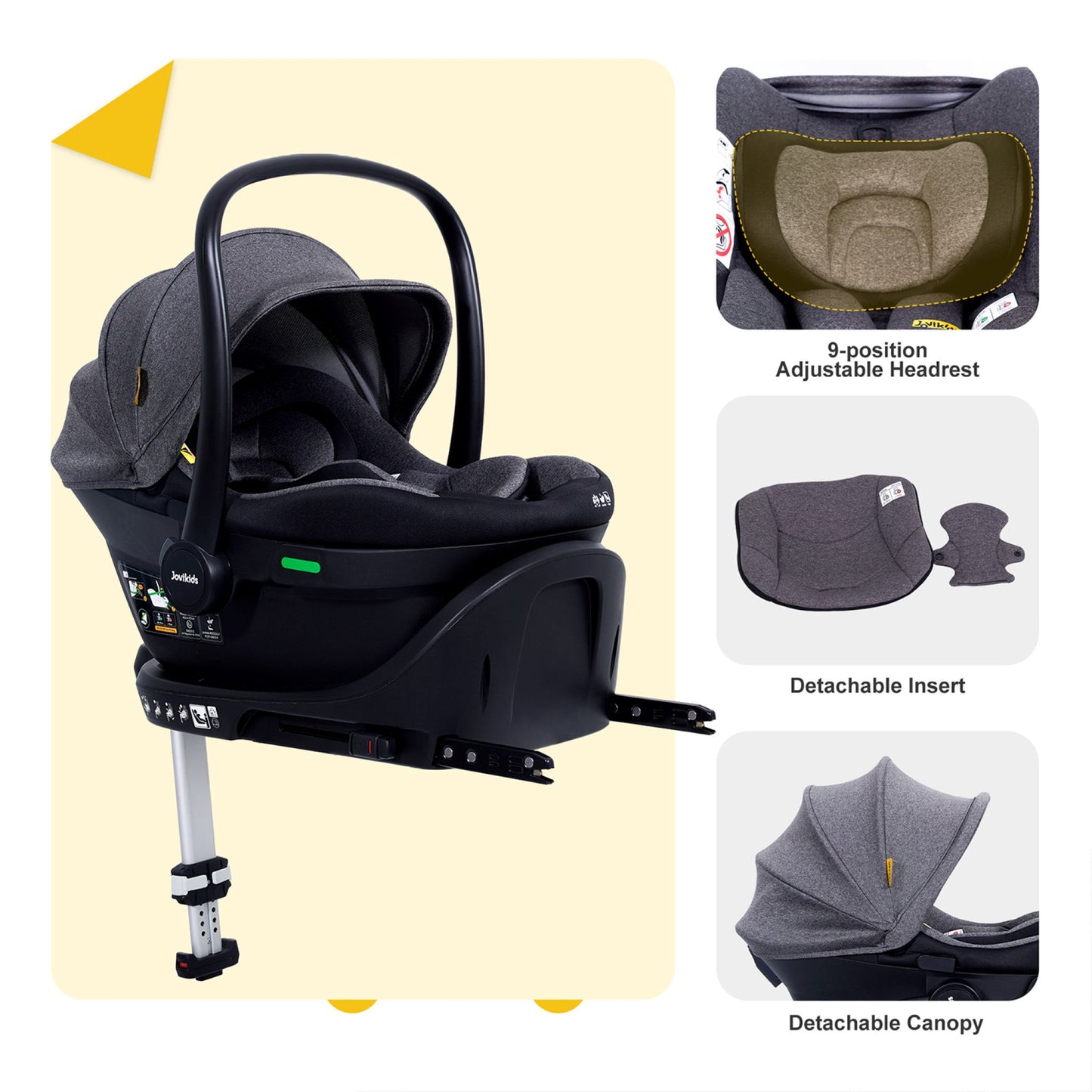 JOVIKIDS Aria R129 Infant Carrier Car Seat With Base（40-87cm )