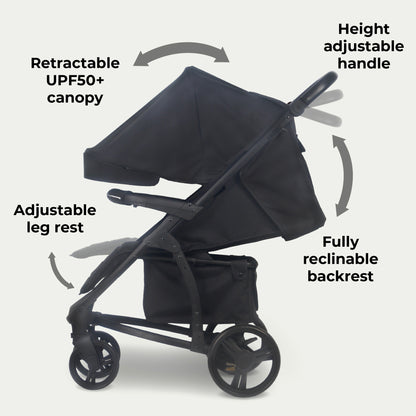 My Babiie MB200 2-in-1 Pushchair & Carrycot - Onyx Black