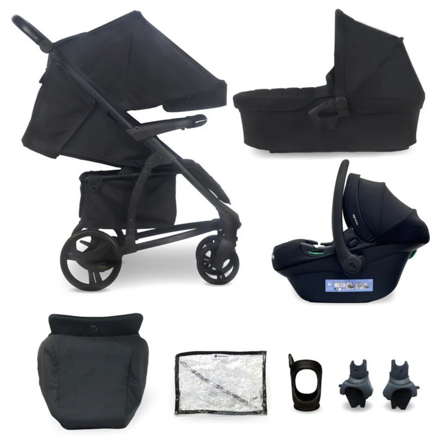 My Babiie MB200i 3-in-1 Travel System with i-Size Car Seat - Pink Plait, Blue Plaid, Onyx Black,  Blush, Oatmeal & Black Leopard