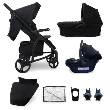 My Babiie MB200i 3-in-1 Travel System with i-Size Car Seat - Pink Plait, Blue Plaid, Onyx Black,  Blush, Oatmeal & Black Leopard