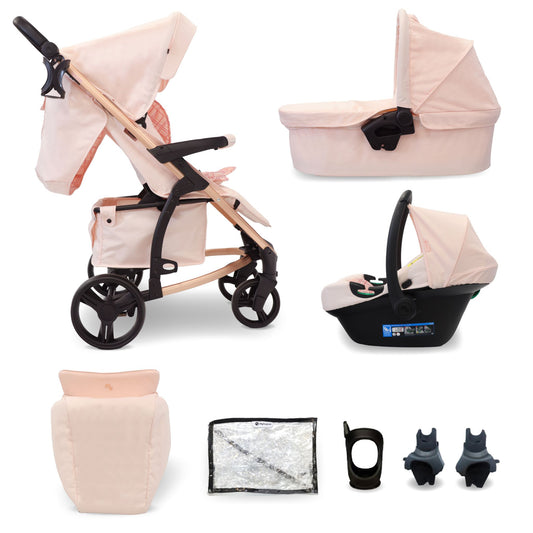 My Babiie MB200i 3-in-1 Travel System with i-Size Car Seat - Pink Plait, Blue Plaid, Onyx Black,  Blush, Oatmeal & Black Leopard