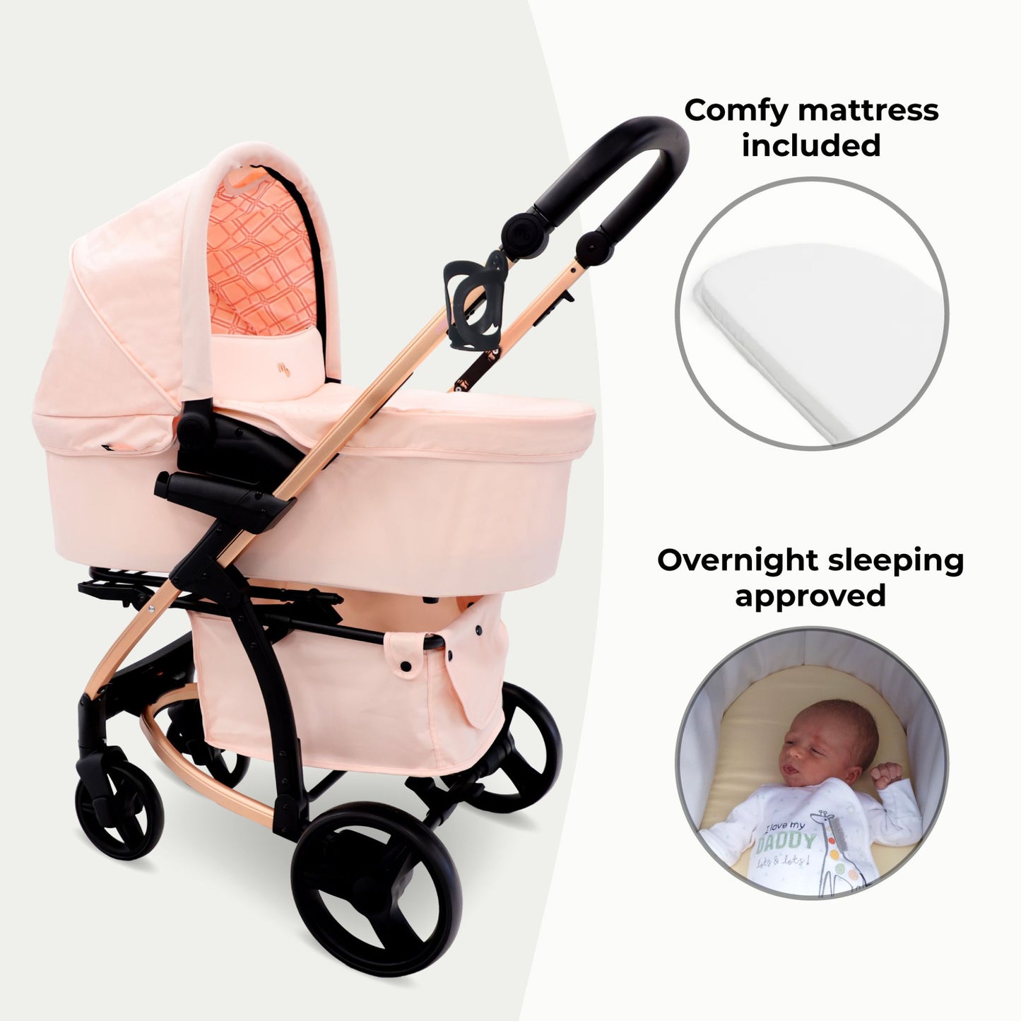 My Babiie MB200i 3-in-1 Travel System with i-Size Car Seat - Pink Plait, Blue Plaid, Onyx Black,  Blush, Oatmeal & Black Leopard