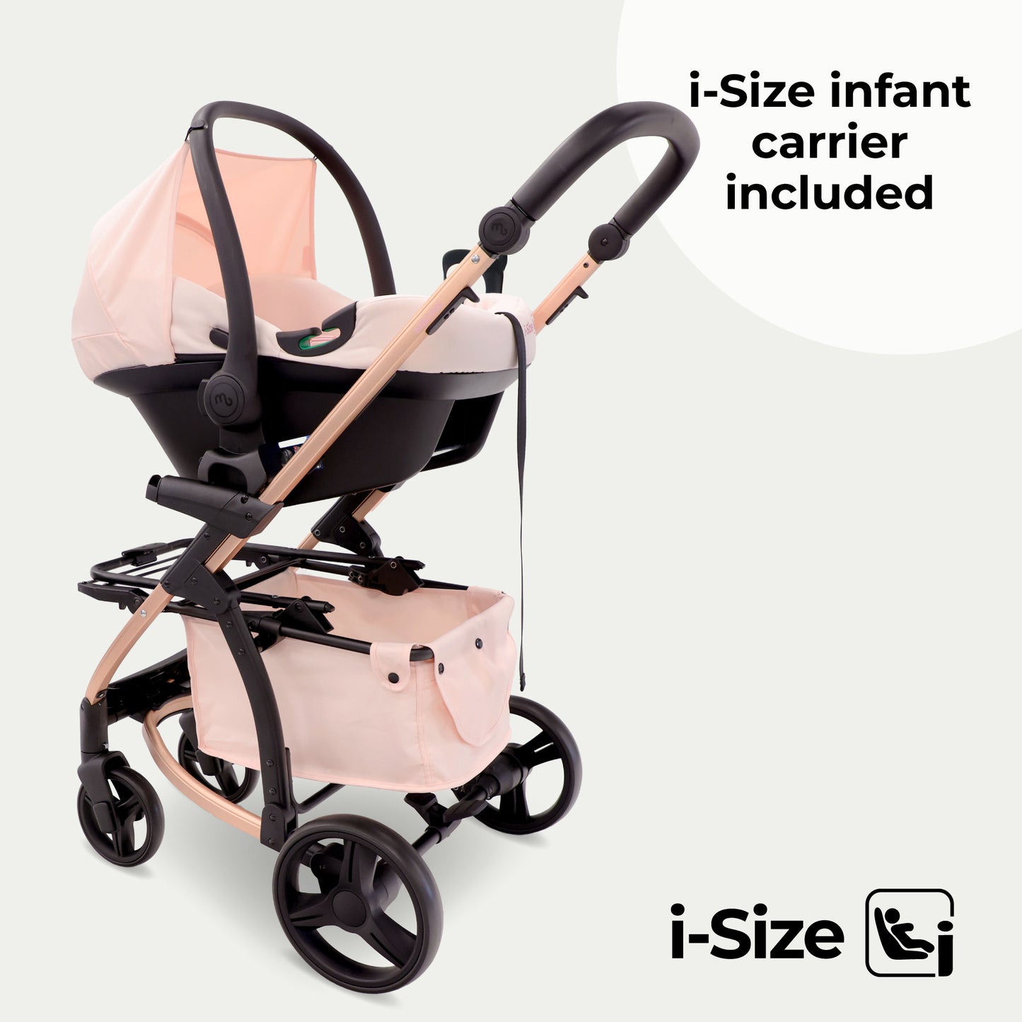 My Babiie MB200i 3-in-1 Travel System with i-Size Car Seat - Pink Plait, Blue Plaid, Mink,  Blush, Oatmeal & Black Leopard