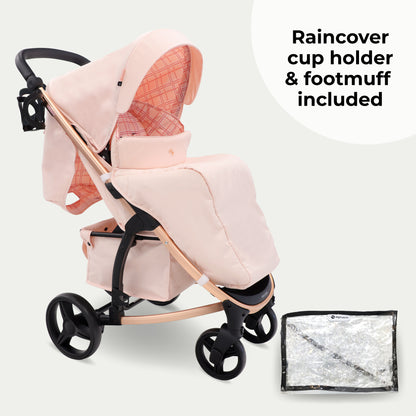 My Babiie MB200i 3-in-1 Travel System with i-Size Car Seat - Pink Plait, Blue Plaid, Mink,  Blush, Oatmeal & Black Leopard