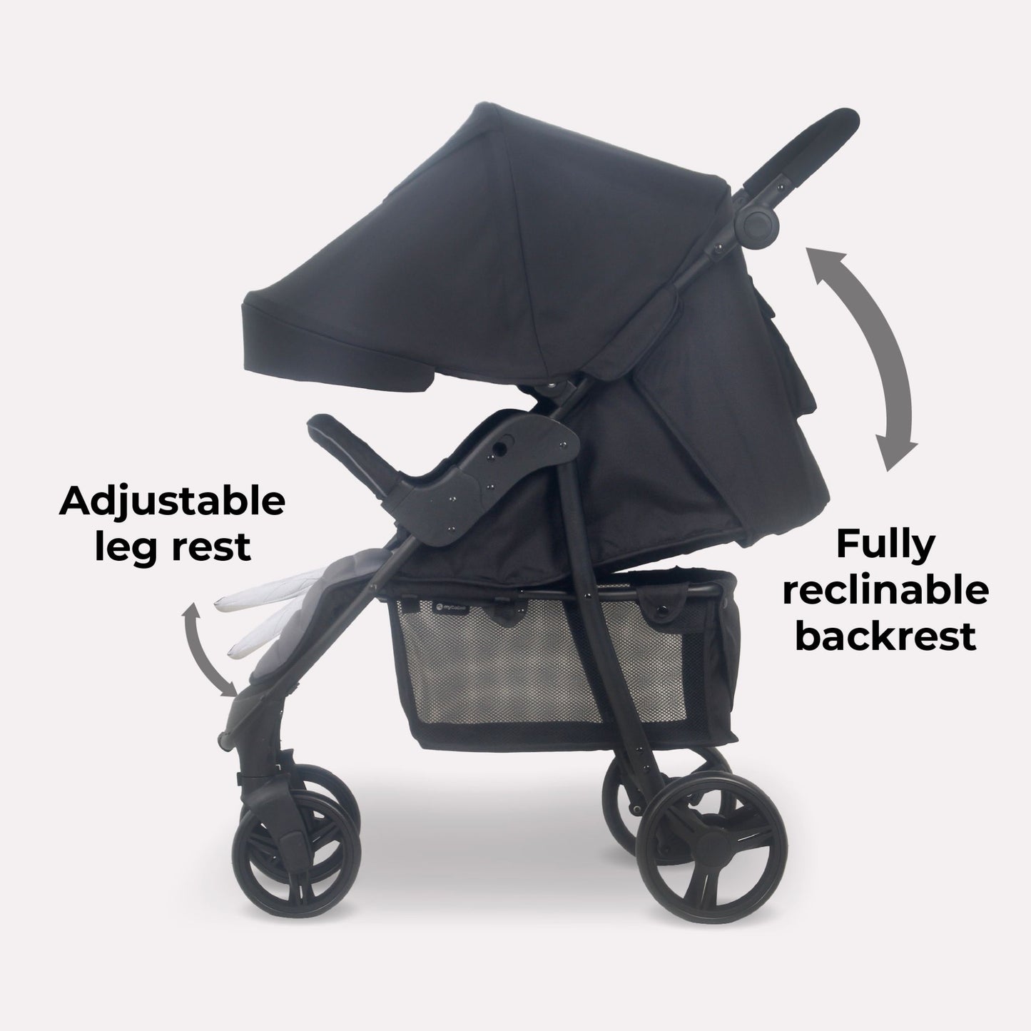 My BABIIE - MB30 Plus Pushchair - Grey Tie Dye, Black with Grey, Oatmeal & Pink Leopard