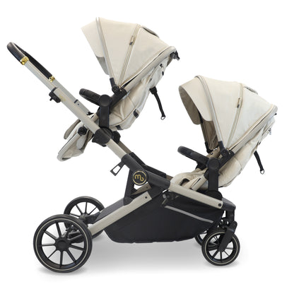 My Babiie MB33 Tandem Pushchair - available in colours Nude Giraffe, Black Leopard & Ivory