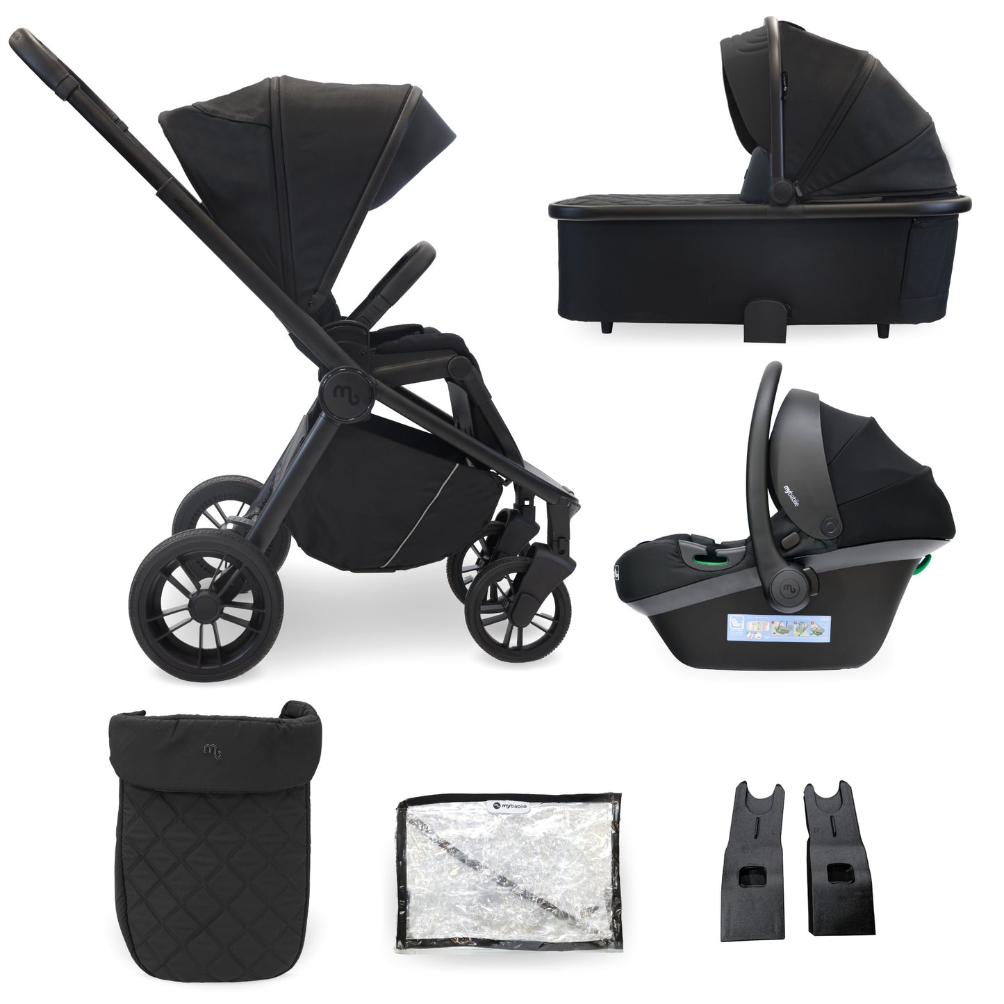 My Babiie MB450i 3 in 1 Travel System with i-Size Car Seat- Pastel Pink, Blue Steel , Ivory, Forest Green, Black & Chocolate