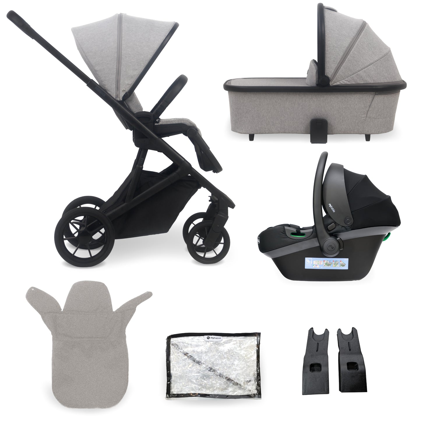 My Babiie MB500i 3-in-1 Travel System with i-Size Car Seat - in various colours