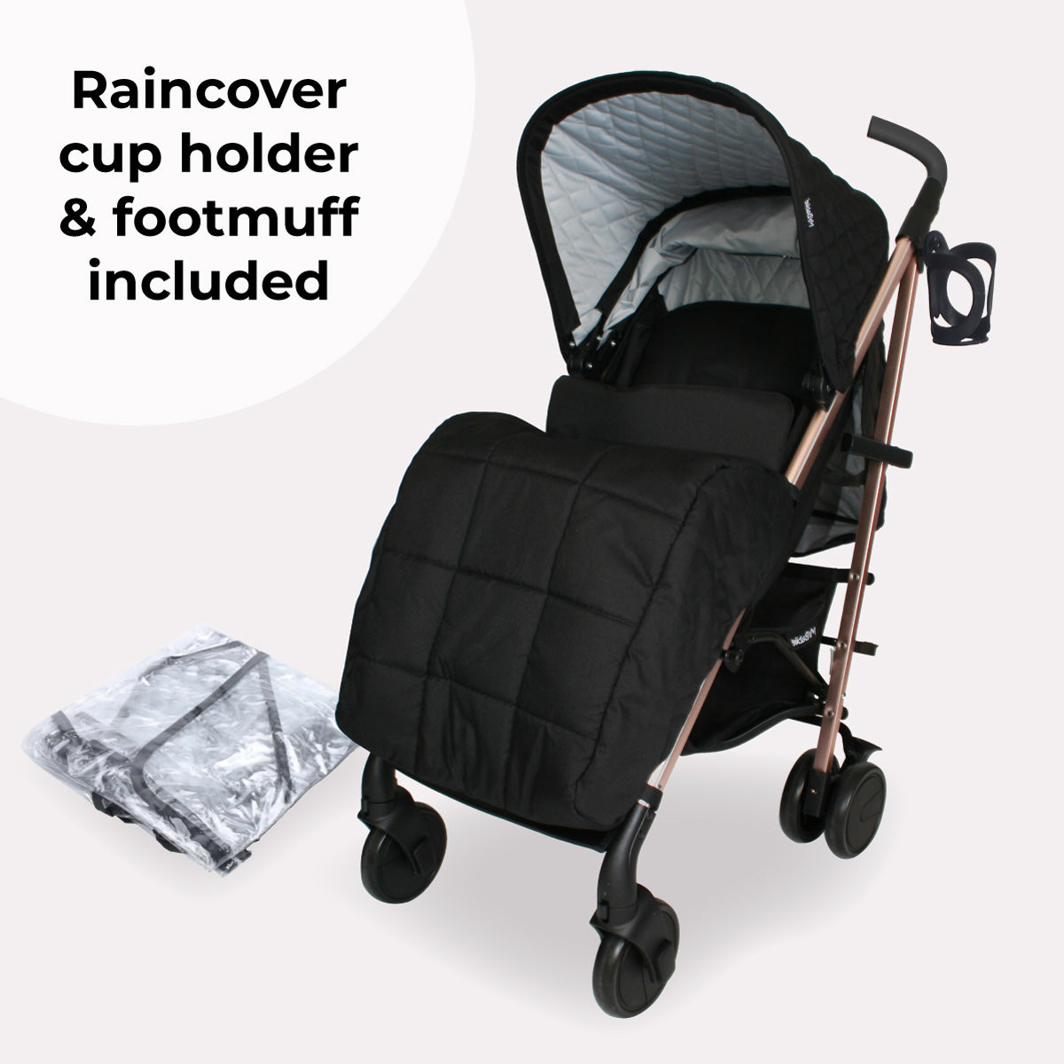 My Babiie MB51 Stroller - Fawn Leopard, Rose Gold Blush, Quilted Sage Green, Quilted Sand, Quilted Champagne, Quilted Aqua, Quilted Black