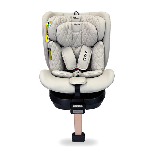 My Babiie Dani Dyer Spin Car Seat Group 0+/1/2/3 i-Size Isofix Car Seat - Stone (MBCSSPINDDST) Stylish Quilted Stone