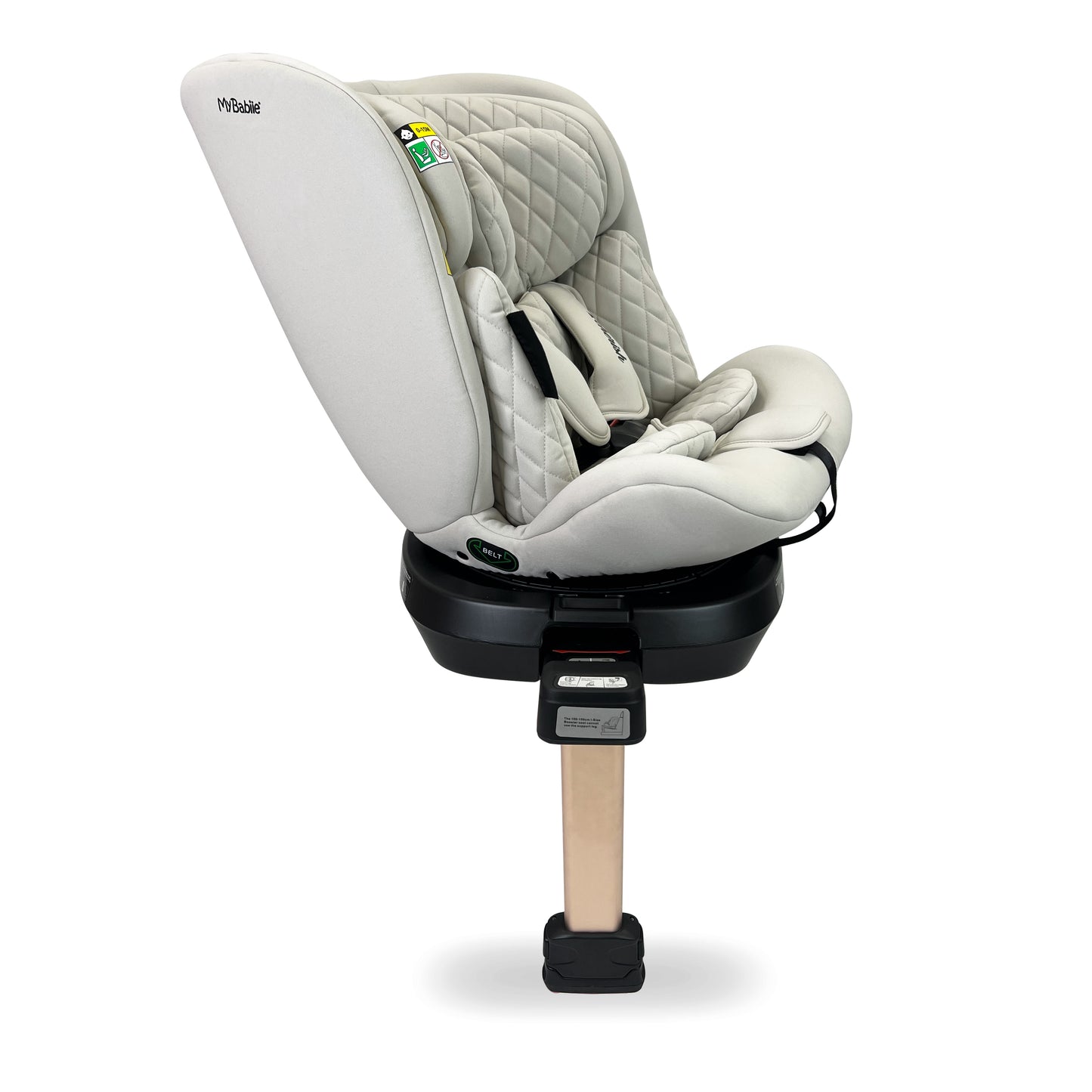 My Babiie Dani Dyer Spin Car Seat Group 0+/1/2/3 i-Size Isofix Car Seat - Stylish Quilted Stone (MBCSSPINDDST)