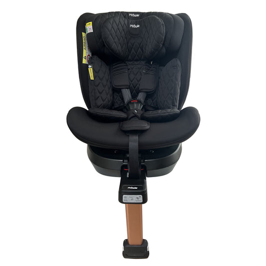 My Babiie Billie Faiers Spin Car Seat Group 0+/1/2/3 i-Size Isofix Car Seat - Quilted Black  (MBCSSPINQG) Stylish Black Quilted Fabrics