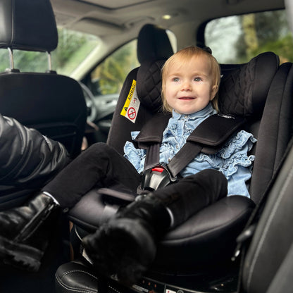 My Babiie Billie Faiers Spin Car Seat Group 0+/1/2/3 i-Size Isofix Car Seat - Stylish Quilted Black  (MBCSSPINQG)