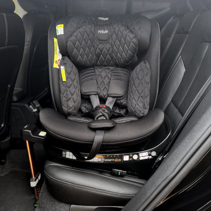 My Babiie Billie Faiers Spin Car Seat Group 0+/1/2/3 i-Size Isofix Car Seat - Stylish Quilted Black  (MBCSSPINQG)