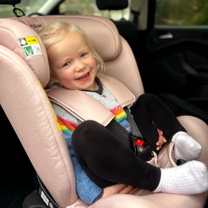 My Babiie Samantha Faiers Spin Car Seat Group 0+/1/2/3 i-Size Isofix Car Seat - Stylish Quilted Pink Polka (MBCSSPINSFPP)