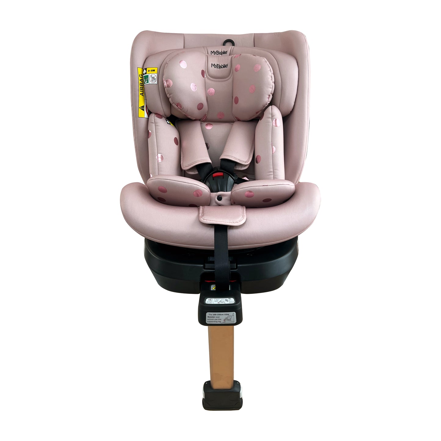 My Babiie Samantha Faiers Spin Car Seat Group 0+/1/2/3 i-Size Isofix Car Seat - Stylish Quilted Pink Polka (MBCSSPINSFPP)