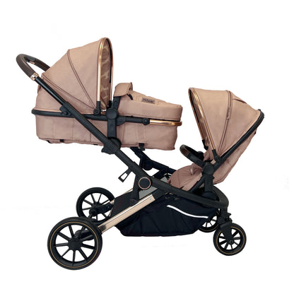 My Babiie MB33 Tandem Pushchair - available in colours Nude Giraffe, Black Leopard & Ivory