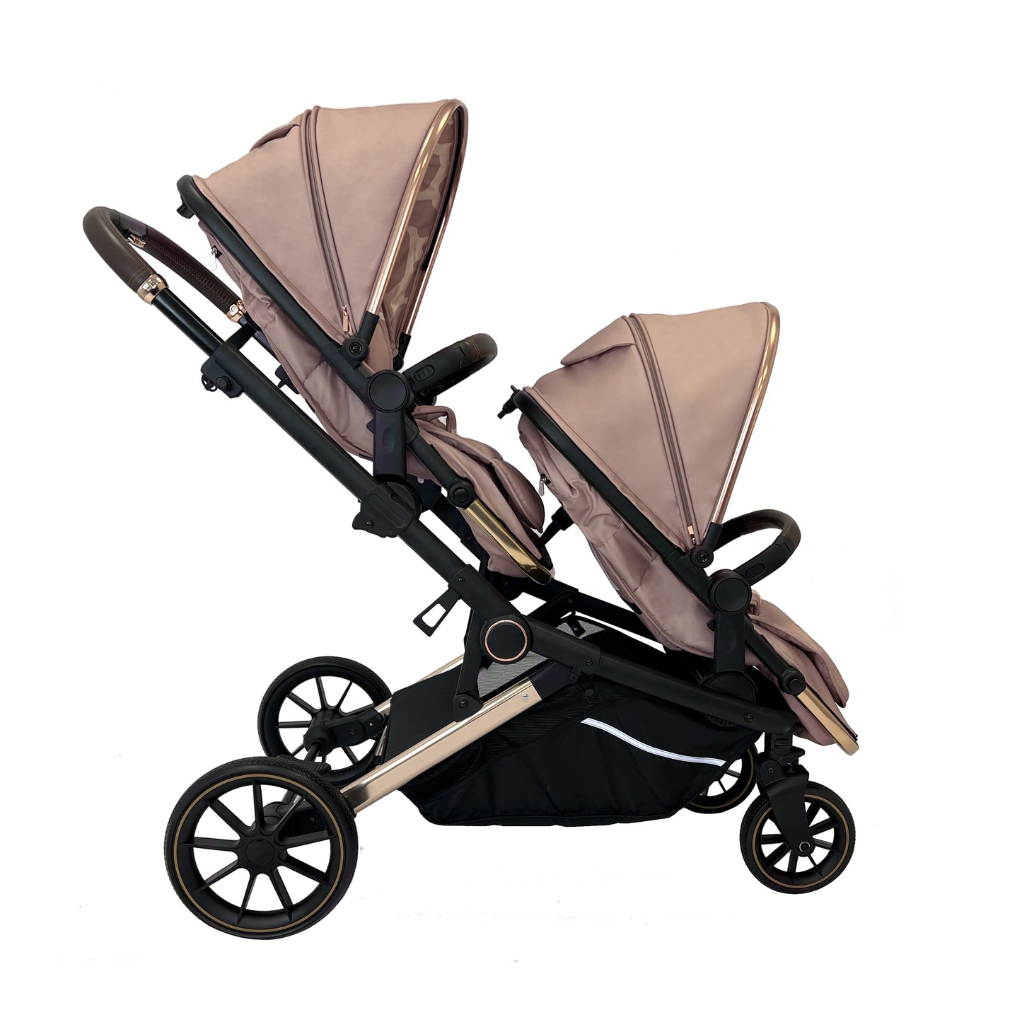 My Babiie MB33 Tandem Pushchair - available in colours Nude Giraffe, Black Leopard & Ivory