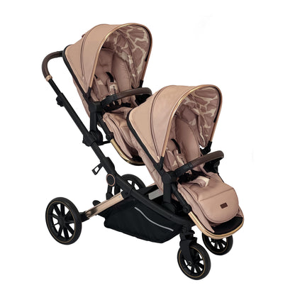 My Babiie MB33 Tandem Pushchair - available in colours Nude Giraffe, Black Leopard & Ivory